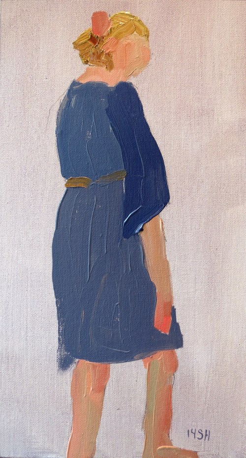1 min blue dress, oil, sandi hester