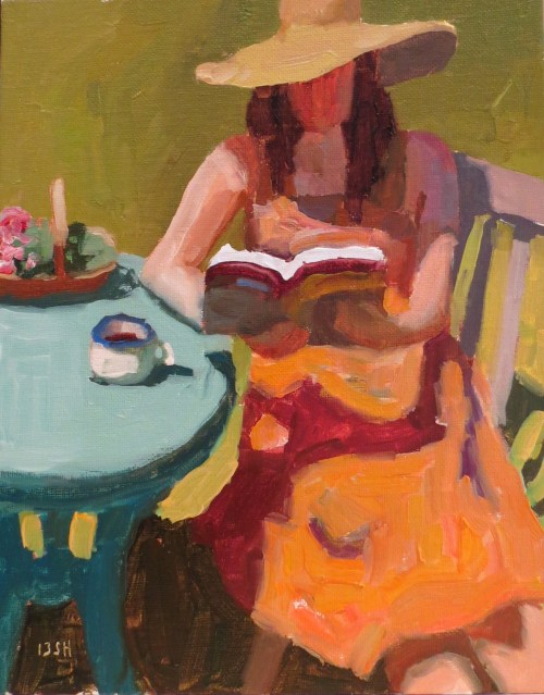 Self portrait, 8x10 oil, sandi hester